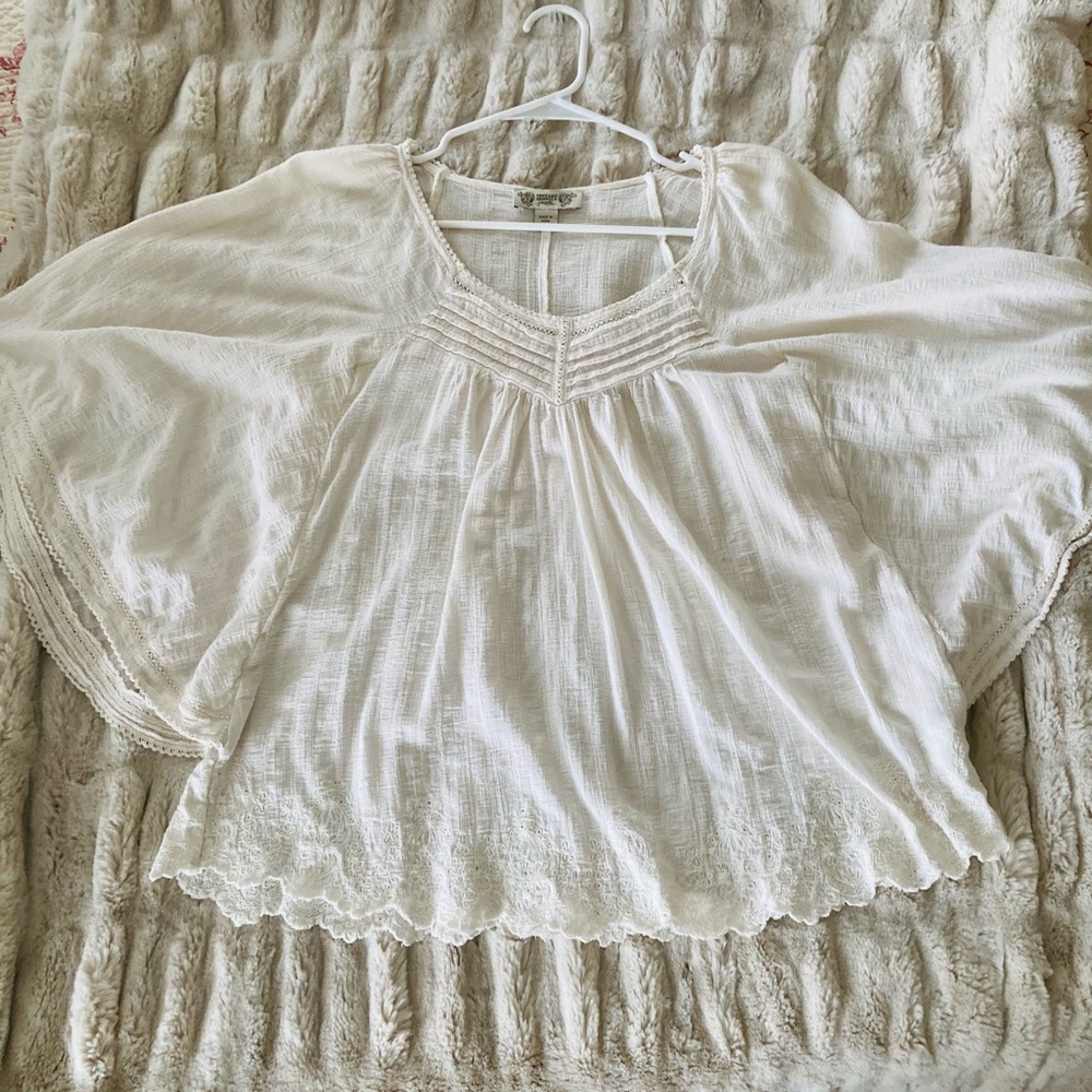 Boho butterfly sleeve cream top